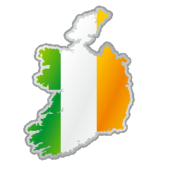 Flaga i kontur Irlandii