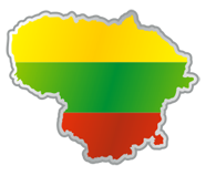 Flaga i kontur Litwy