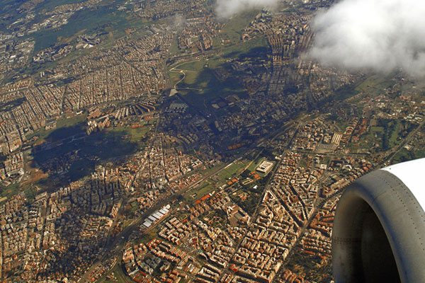 Widok Rzymu z samolotu
