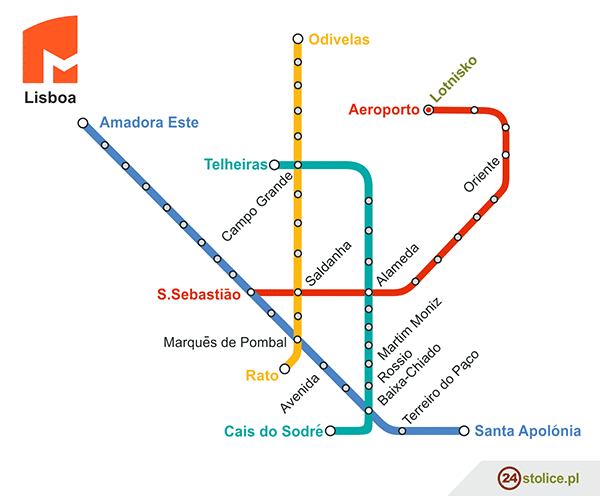 Plan metra w Lizbonie